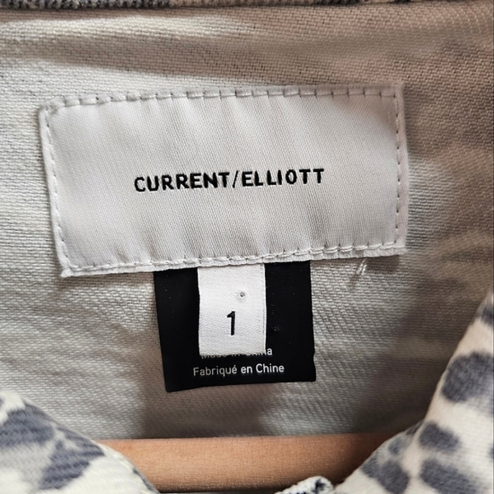 Current/Elliot Cheetah Print Button Up Denim Jacket Size Small Relaxed Fit - Picture 9 of 10